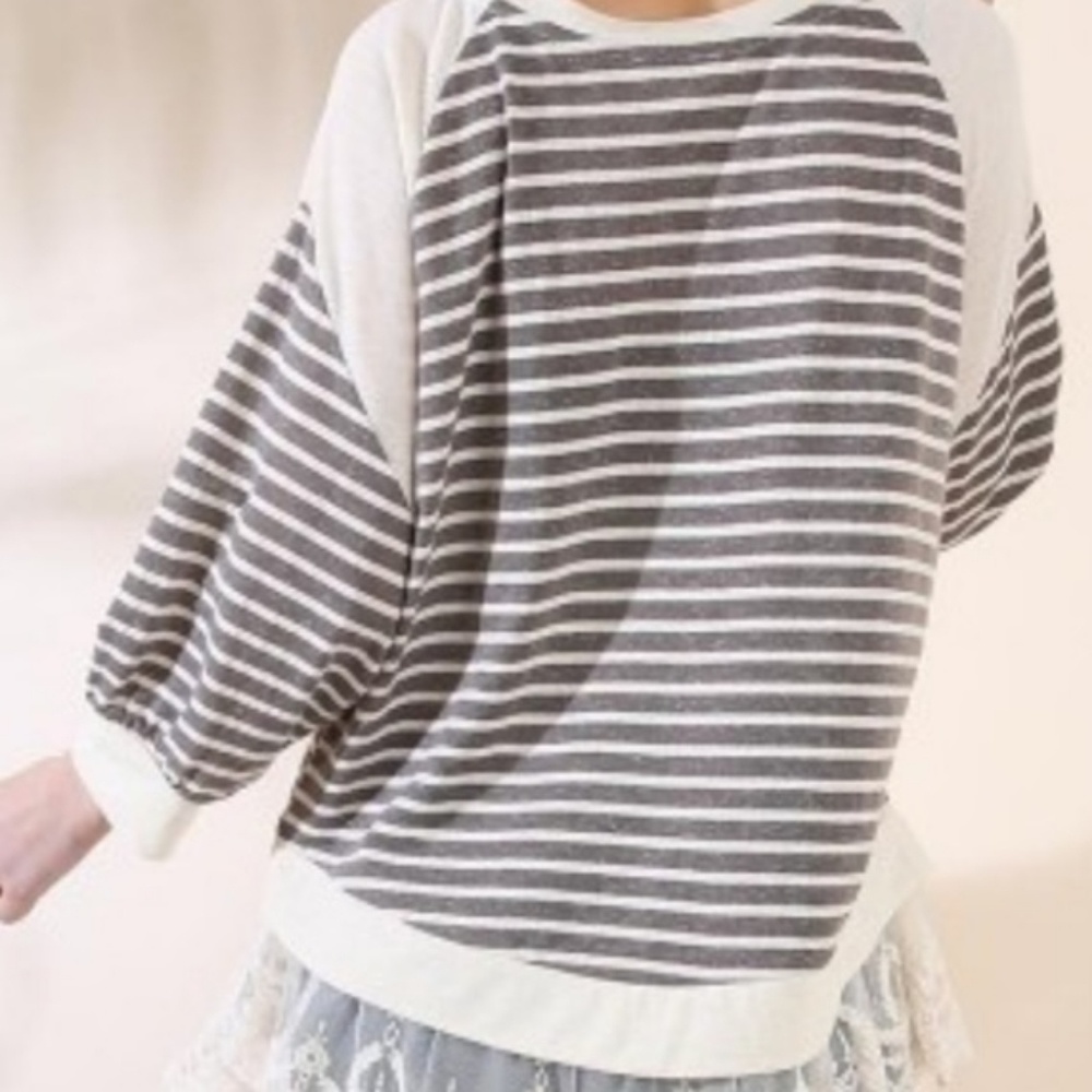 Gray striped Top